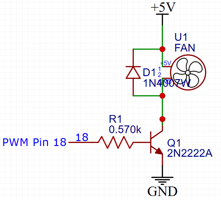 Schematic PWM Driver with 2N2222 transistor