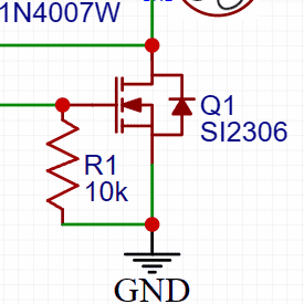 Esquema Driver PWM con transistor MOSFET SI2306