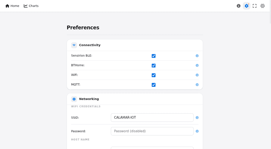 CO2 Gadget – Preferencias del dispositivo